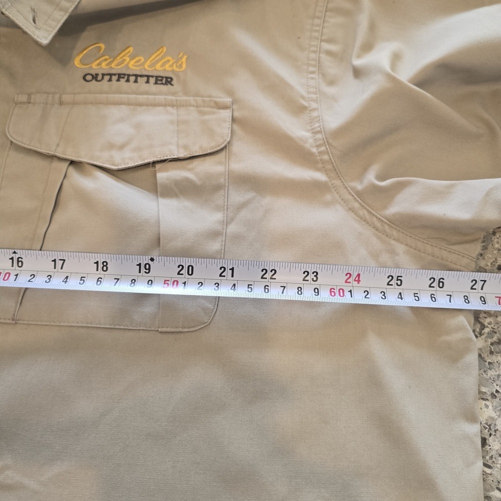 Cabela's Shirt Men's‎ XL Logo Employee Button Down Workwear British Tan Flag.C02 - Picture 7 of 12